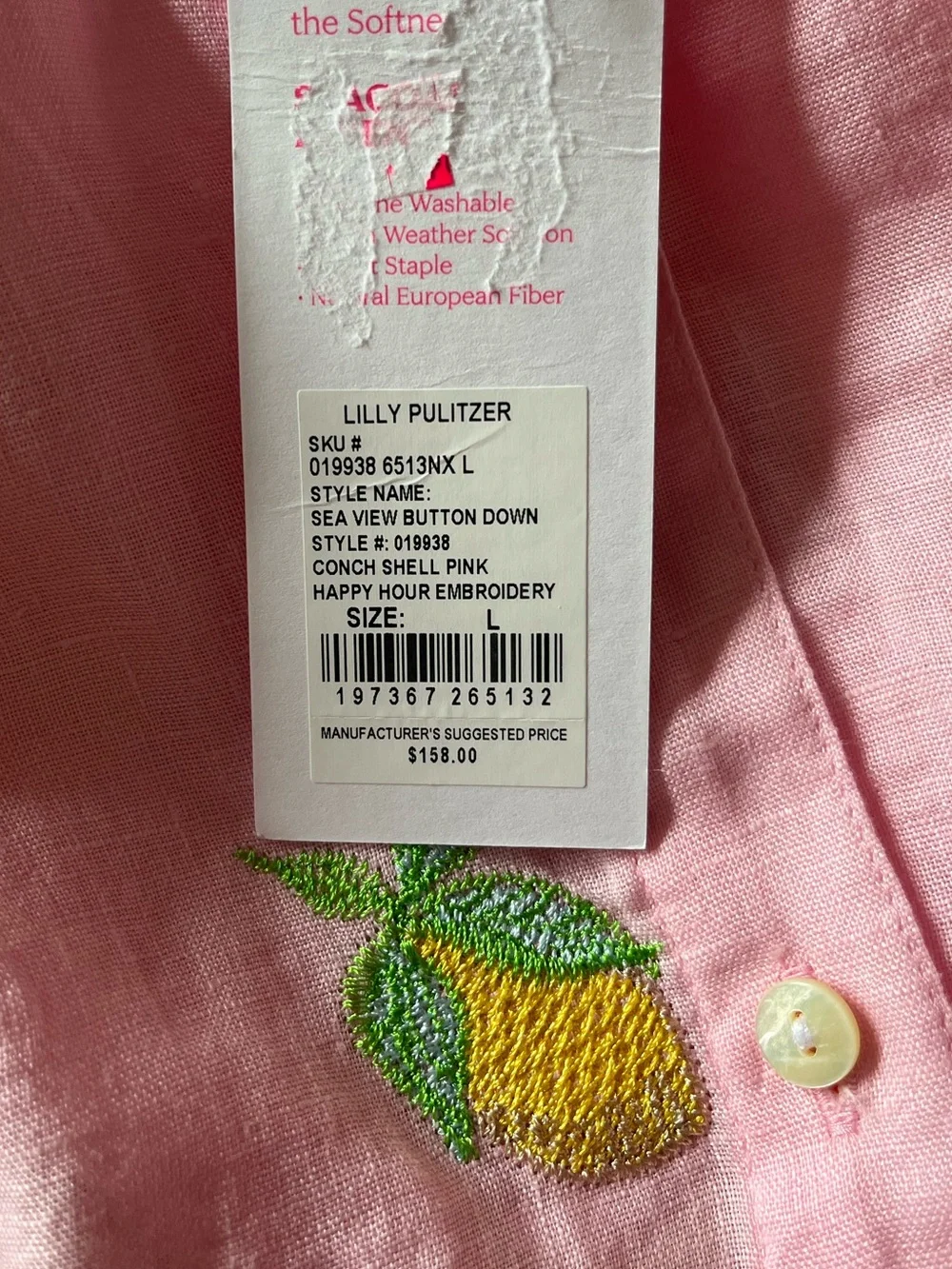 LILLY PULITZER Sea View Linen Button Down Top - Picture 11 of 12